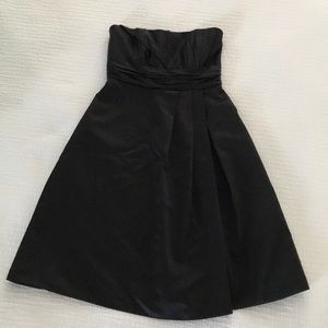 Black Satin Strapless Dress